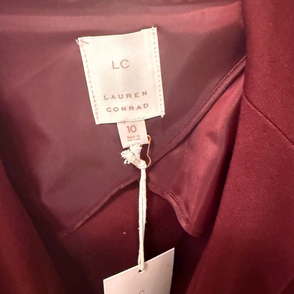 LC Lauren Conrad Burgundy Open Front Blazer - Picture 3 of 4